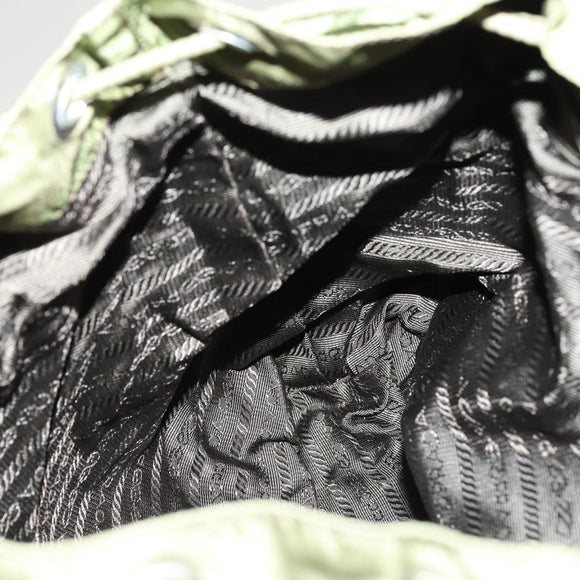 PRADA Backpack Nylon Khaki Silver Auth 148291