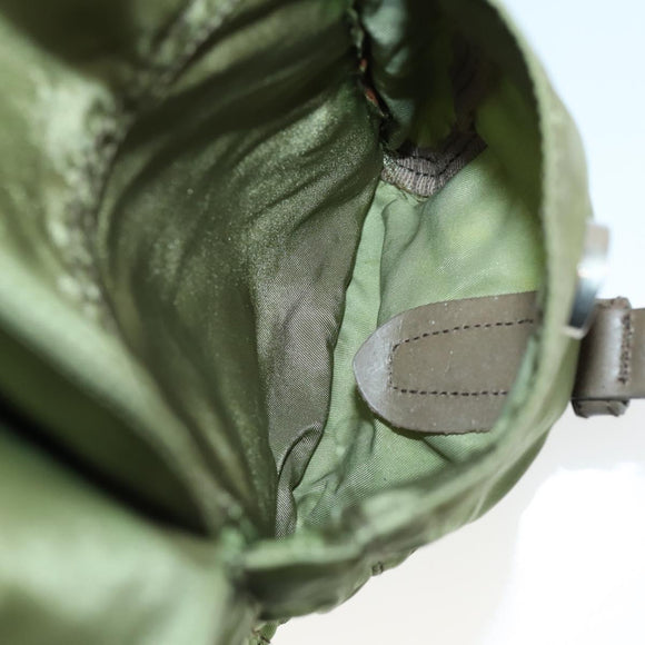 PRADA Backpack Nylon Khaki Silver Auth 148291