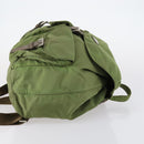 PRADA Backpack Nylon Khaki Silver Auth 148291-3