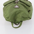 PRADA Backpack Nylon Khaki Silver Auth 148291-6