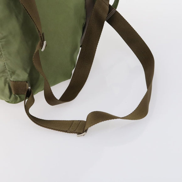PRADA Backpack Nylon Khaki Silver Auth 148291