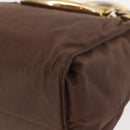 PRADA Hand Bag Nylon Brown Gold Auth 148292-16