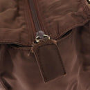 PRADA Hand Bag Nylon Brown Gold Auth 148292-10