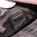 PRADA Hand Bag Nylon Brown Gold Auth 148292-18