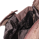 PRADA Hand Bag Nylon Brown Gold Auth 148292-20