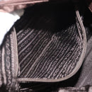 PRADA Hand Bag Nylon Brown Gold Auth 148292-21