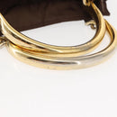 PRADA Hand Bag Nylon Brown Gold Auth 148292-7