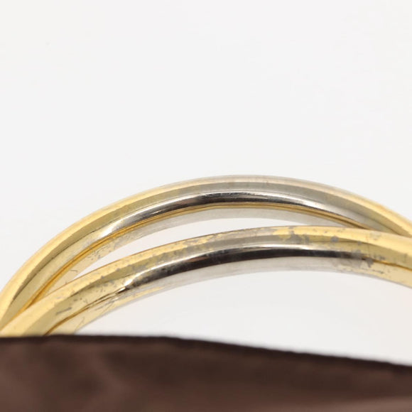 PRADA Hand Bag Nylon Brown Gold Auth 148292