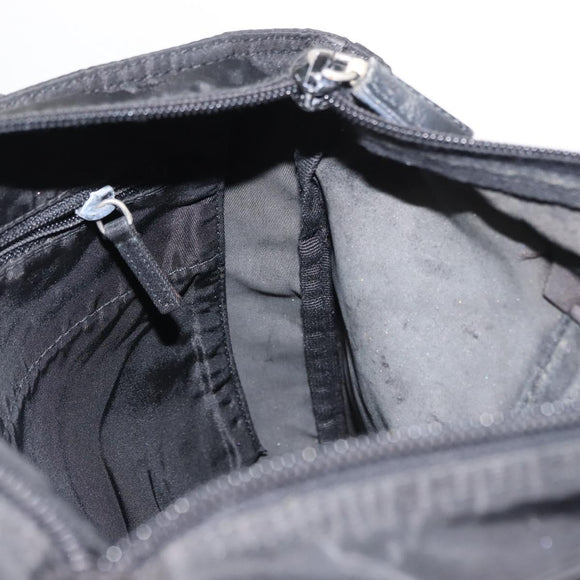 PRADA Tote Bag Nylon Black Silver Auth 148293