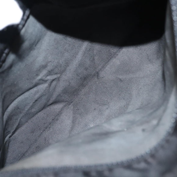 PRADA Tote Bag Nylon Black Silver Auth 148293