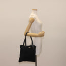 PRADA Tote Bag Nylon Black Silver Auth 148293-24