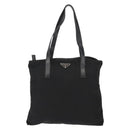 PRADA Tote Bag Nylon Black Silver Auth 148293-13