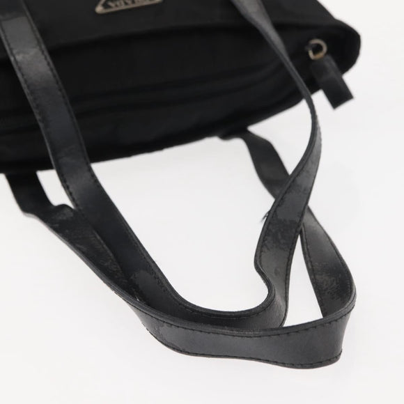 PRADA Tote Bag Nylon Black Silver Auth 148293