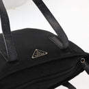 PRADA Tote Bag Nylon Black Silver Auth 148293-8