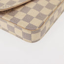 LOUIS VUITTON Damier Azur Pochette Felicie Chain Wallet N63106 LV Auth 148308-9