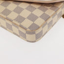 LOUIS VUITTON Damier Azur Pochette Felicie Chain Wallet N63106 LV Auth 148308-14