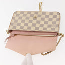 LOUIS VUITTON Damier Azur Pochette Felicie Chain Wallet N63106 LV Auth 148308-10