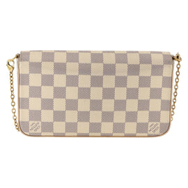 LOUIS VUITTON Damier Azur Pochette Felicie Chain Wallet N63106 LV Auth 148308 - 0