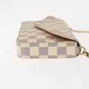 LOUIS VUITTON Damier Azur Pochette Felicie Chain Wallet N63106 LV Auth 148308-3