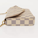 LOUIS VUITTON Damier Azur Pochette Felicie Chain Wallet N63106 LV Auth 148308-4