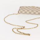 LOUIS VUITTON Damier Azur Pochette Felicie Chain Wallet N63106 LV Auth 148308-7