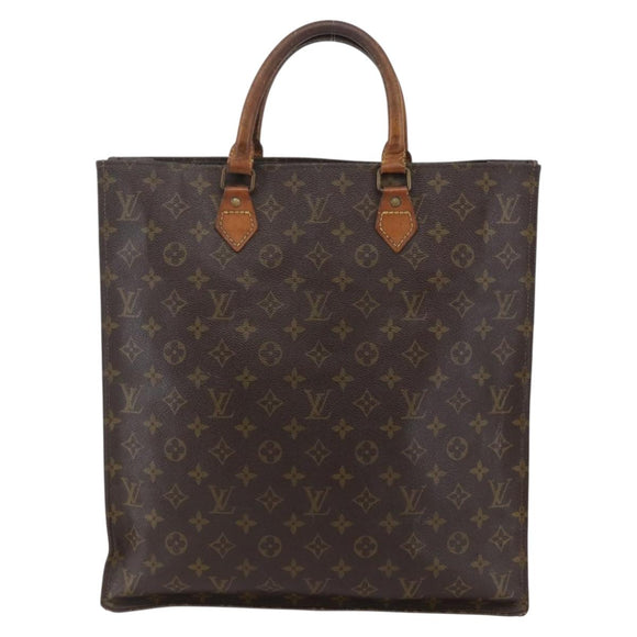 LOUIS VUITTON Monogram Sac Plat Hand Bag M51140 LV Auth 148311