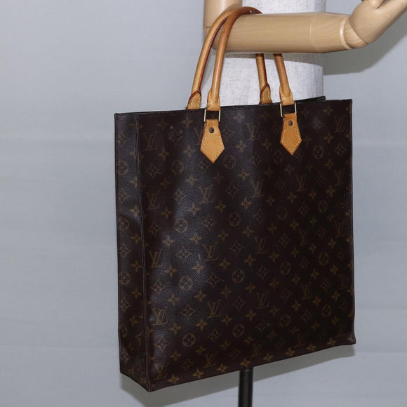 LOUIS VUITTON Monogram Sac Plat Hand Bag M51140 LV Auth 148312