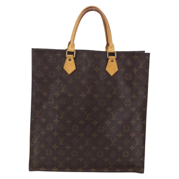 LOUIS VUITTON Monogram Sac Plat Hand Bag M51140 LV Auth 148312