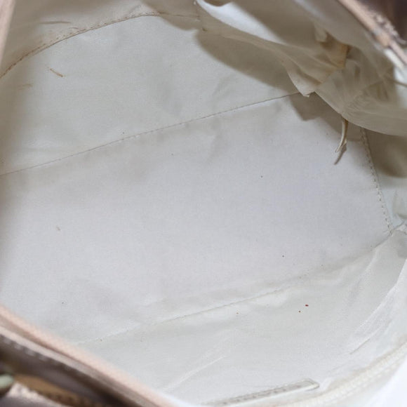 CHANEL Paris Biarritz PM Tote Bag Coated Canvas Gold CC Auth 148314