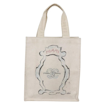 CHANEL Cruise line Miami Tote Bag Canvas Beige CC Auth 148315 - 0