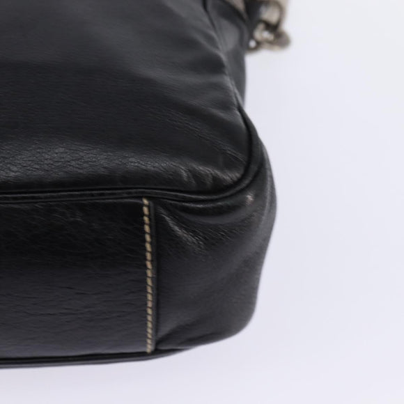 GUCCI Shoulder Bag Leather Black 201451 Auth 148316
