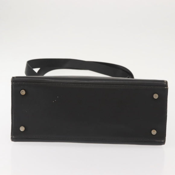 Salvatore Ferragamo Gancini Tote Bag Leather Gray Silver Auth 148318