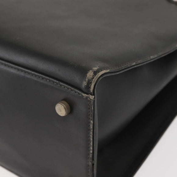 Salvatore Ferragamo Gancini Tote Bag Leather Gray Silver Auth 148318