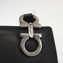 Salvatore Ferragamo Gancini Tote Bag Leather Gray Silver Auth 148318-18