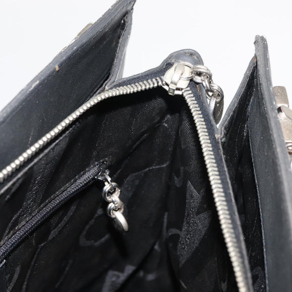 Salvatore Ferragamo Gancini Tote Bag Leather Gray Silver Auth 148318