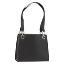 Salvatore Ferragamo Gancini Tote Bag Leather Gray Silver Auth 148318-1