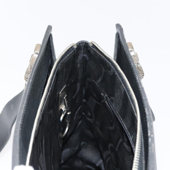 Salvatore Ferragamo Gancini Tote Bag Leather Gray Silver Auth 148318