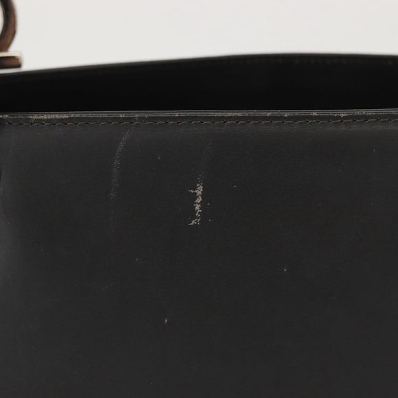 Salvatore Ferragamo Gancini Tote Bag Leather Gray Silver Auth 148318