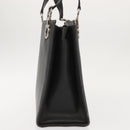 Salvatore Ferragamo Gancini Tote Bag Leather Gray Silver Auth 148318-4