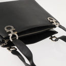 Salvatore Ferragamo Gancini Tote Bag Leather Gray Silver Auth 148318-7