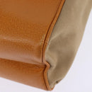 PRADA Tote Bag Canvas Beige Silver Auth 148319-16