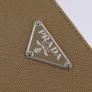 PRADA Tote Bag Canvas Beige Silver Auth 148319-17