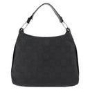 Salvatore Ferragamo Gancini Shoulder Bag Canvas Black Silver Auth 148320-13