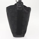 Salvatore Ferragamo Gancini Shoulder Bag Canvas Black Silver Auth 148320-3