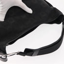 Salvatore Ferragamo Gancini Shoulder Bag Canvas Black Silver Auth 148320-6