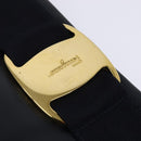 Salvatore Ferragamo Vala Shoulder Bag Leather Navy Gold Auth 148321-10