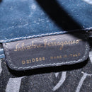 Salvatore Ferragamo Vala Shoulder Bag Leather Navy Gold Auth 148321-12