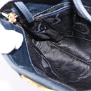 Salvatore Ferragamo Vala Shoulder Bag Leather Navy Gold Auth 148321-18