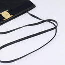 Salvatore Ferragamo Vala Shoulder Bag Leather Navy Gold Auth 148321-7