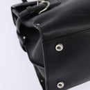 Salvatore Ferragamo Gancini Hand Bag Leather Black Silver Auth 148322-9